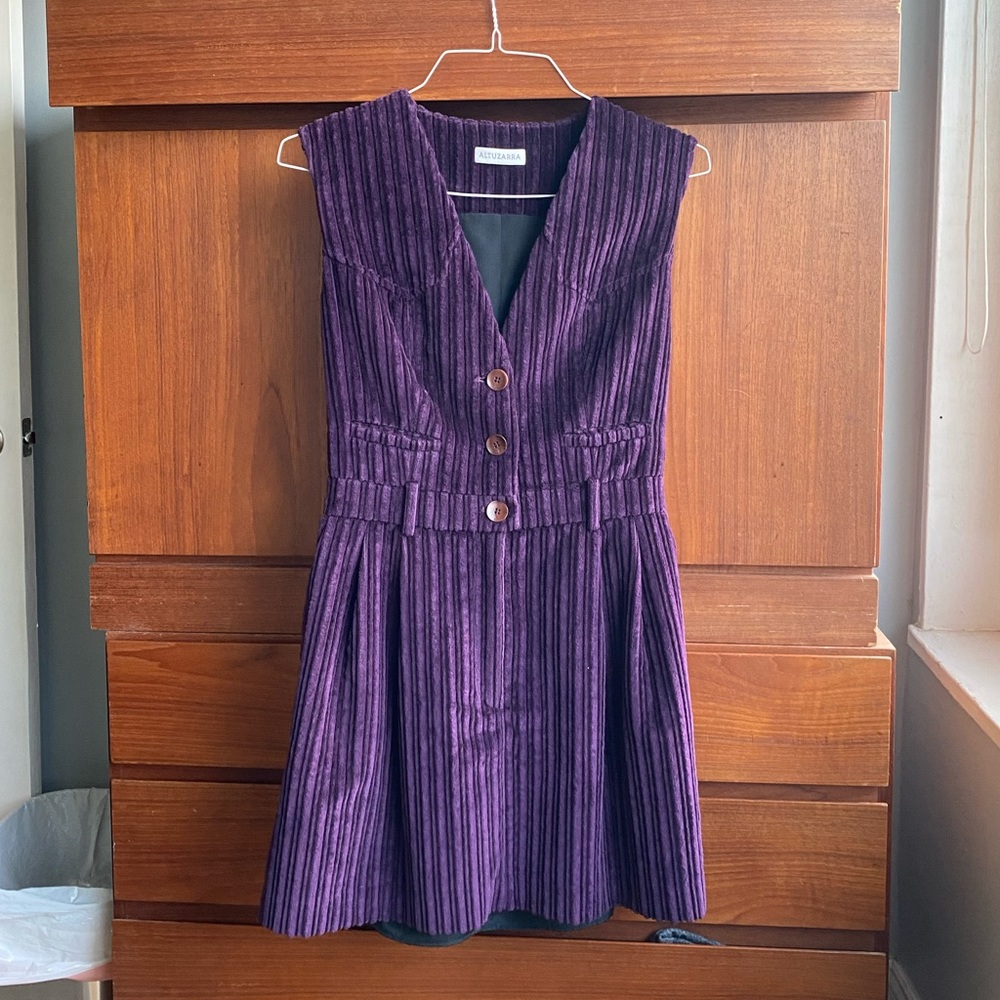 Altuzarra “Carter” corduroy dress royal purple size FR 42 but fits like US 2/4